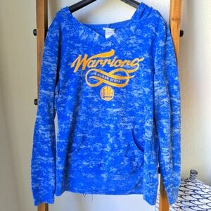 NBA Women's Warriors Blue and Yellow Sweatshirt Hoodie - Size L